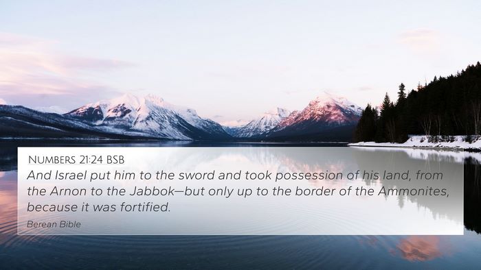 Numbers 21:24 BSB Bible Verse Image