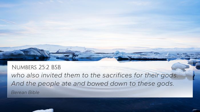 Numbers 25:2 BSB 4K Wallpaper - who also invited them to the sacrifices for their - 4K Wallpaper Bible Verse