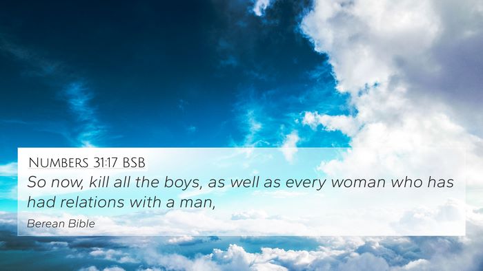 Numbers 31:17 BSB Bible Verse Image