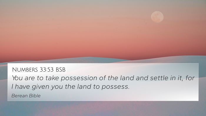 Numbers 33:53 BSB Bible Verse Image