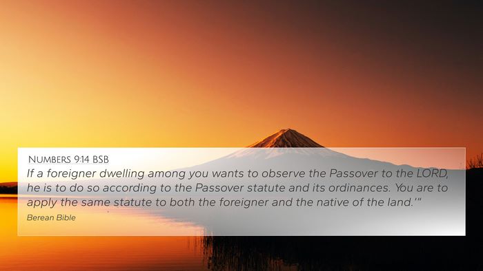 Numbers 9:14 BSB Bible Verse Image