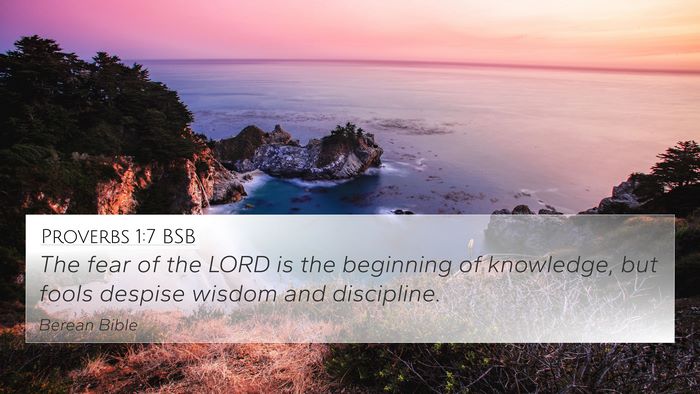 Proverbs 1:7 BSB Bible Verse Image