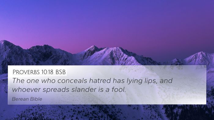 Proverbs 10:18 BSB Bible Verse Image