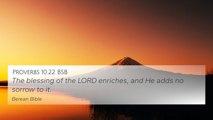 Proverbs 10:22 BSB Bible Verse Image
