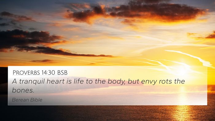 Proverbs 14:30 BSB Bible Verse Image