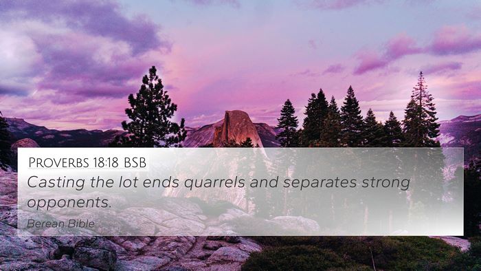 Proverbs 18:18 BSB Bible Verse Image