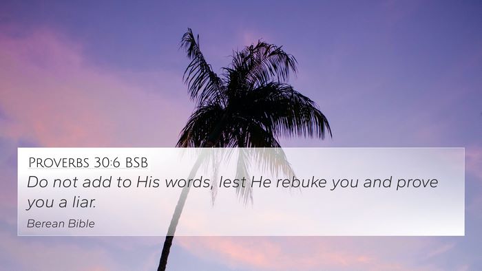 Proverbs 30:6 BSB Bible Verse Image