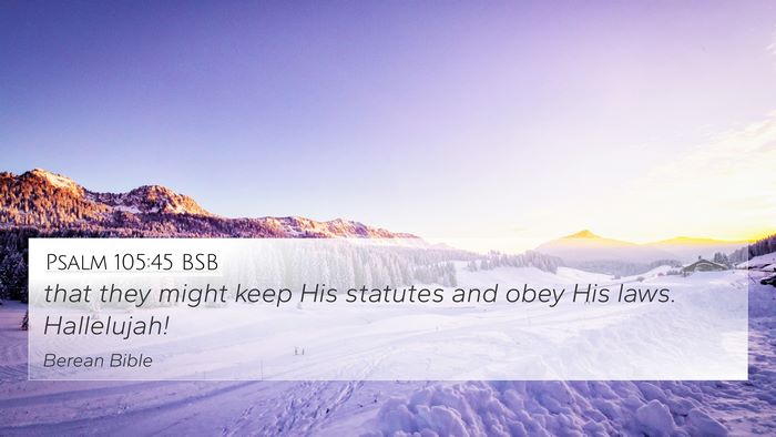 Psalm 105:45 BSB Bible Verse Image