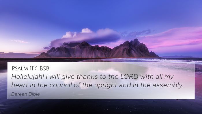 Psalm 111:1 BSB Bible Verse Image