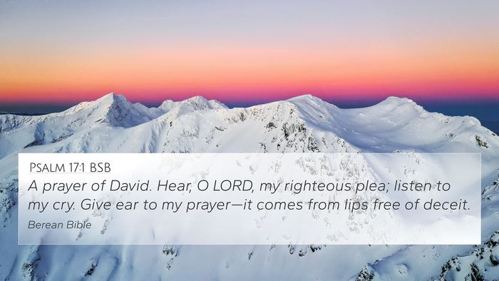 Psalm 17:1 BSB Bible Verse Image