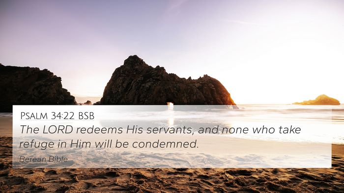 Psalm 34:22 BSB 4K Wallpaper - The LORD redeems His servants, and none who take - 4K Wallpaper Bible Verse