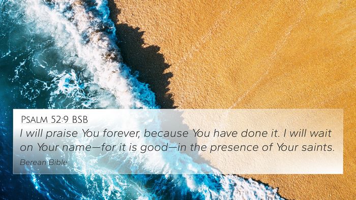 Psalm 52:9 BSB Bible Verse Image