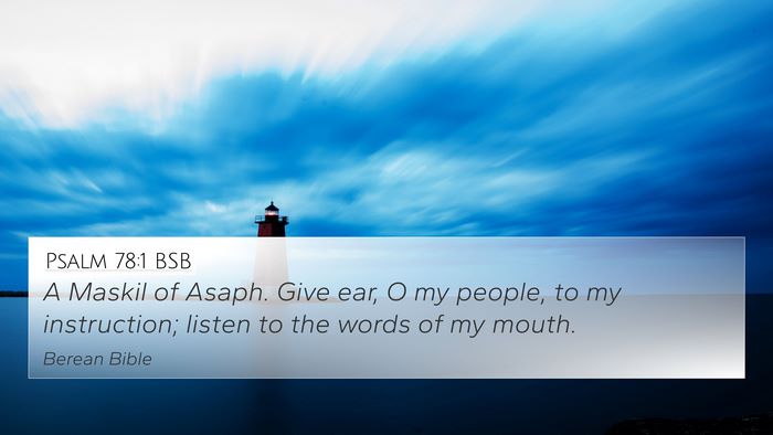 Psalm 78:1 BSB Bible Verse Image