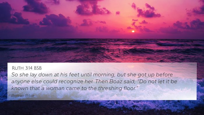 Ruth 3:14 BSB 4K Wallpaper - So she lay down at his feet until morning, but - 4K Wallpaper Bible Verse