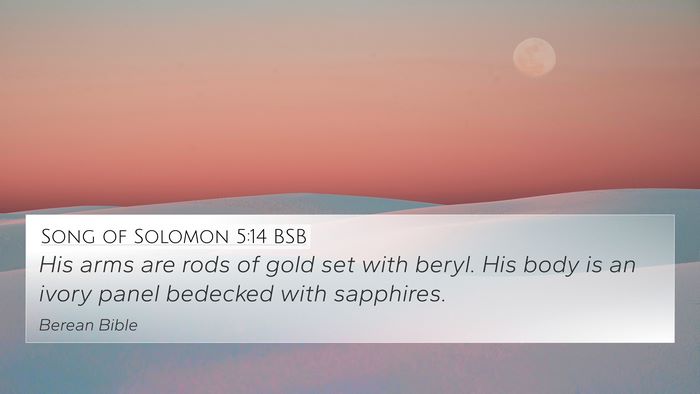 Song of Solomon 5:14 BSB Bible Verse Image