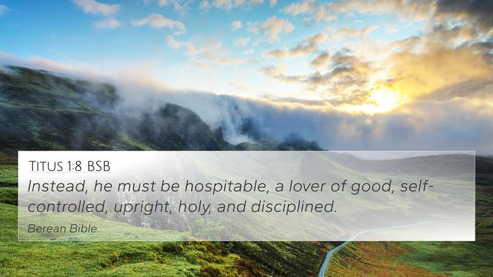 Titus 1:8 BSB Bible Verse Image