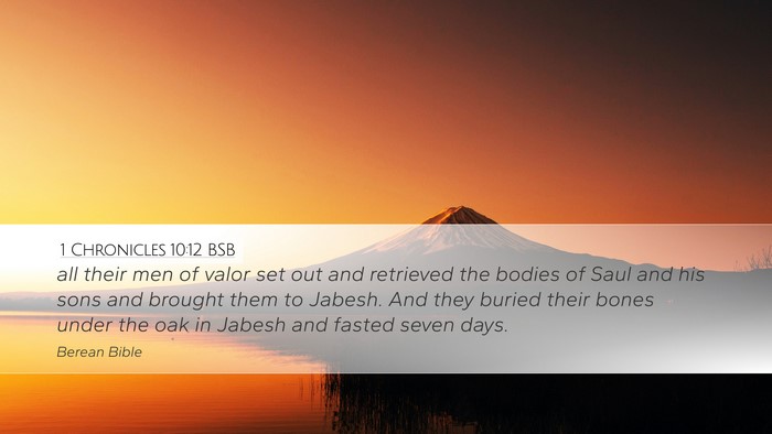 1 Chronicles 10:12 BSB Desktop Wallpaper - all their men of valor set out and retrieved the - Desktop Bible Verse Wallpaper