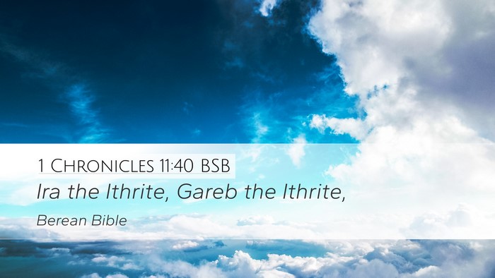 1 Chronicles 11:40 BSB Bible Verse Image