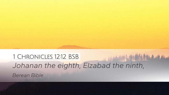 1 Chronicles 12:12 BSB Desktop Wallpaper - Johanan the eighth, Elzabad the - Desktop Bible Verse Wallpaper