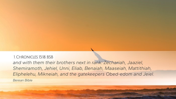 1 Chronicles 15:18 BSB Bible Verse Image