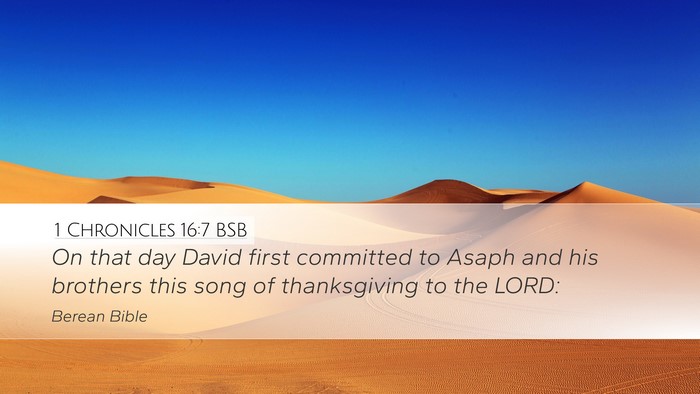 1 Chronicles 16:7 BSB Bible Verse Image
