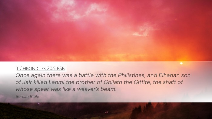 1 Chronicles 20:5 BSB Bible Verse Image