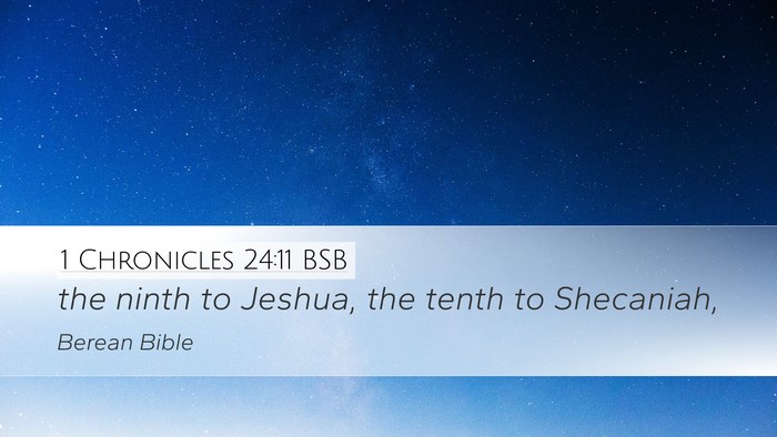 1 Chronicles 24:11 BSB Desktop Wallpaper - the ninth to Jeshua, the tenth to - Desktop Bible Verse Wallpaper