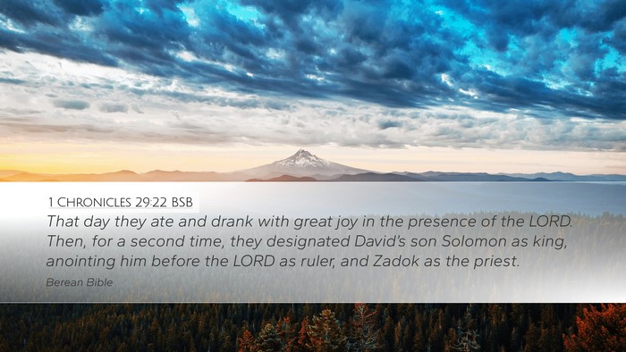 1 Chronicles 29:22 BSB Bible Verse Image