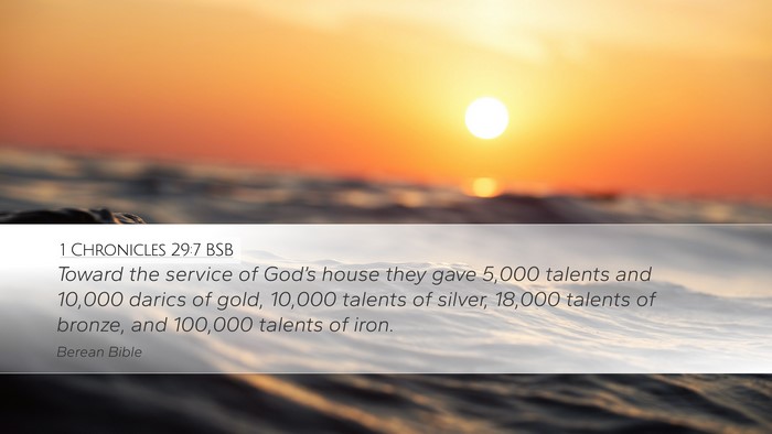 1 Chronicles 29:7 BSB Bible Verse Image