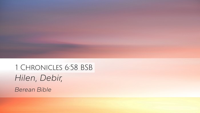 1 Chronicles 6:58 BSB Desktop Wallpaper - Hilen, - Desktop Bible Verse Wallpaper