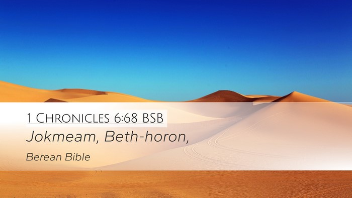 1 Chronicles 6:68 BSB Bible Verse Image