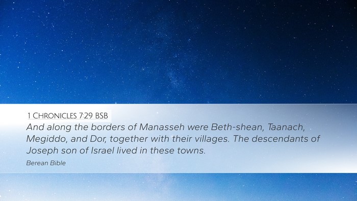 1 Chronicles 7:29 BSB Desktop Wallpaper - And along the borders of Manasseh were - Desktop Bible Verse Wallpaper