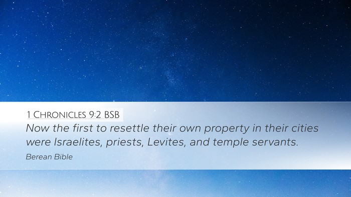 1 Chronicles 9:2 BSB Bible Verse Image