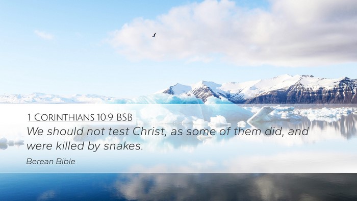 1 Corinthians 10:9 BSB Bible Verse Image
