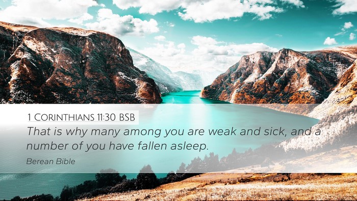 1 Corinthians 11:30 BSB Bible Verse Image