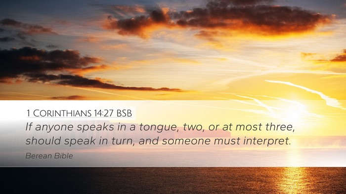 1 Corinthians 14:27 BSB Bible Verse Image