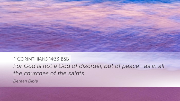 1 Corinthians 14:33 BSB Bible Verse Image