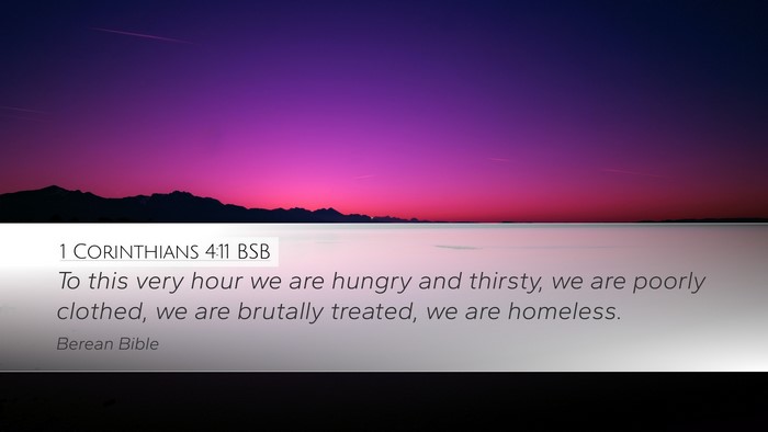 1 Corinthians 4:11 BSB Bible Verse Image