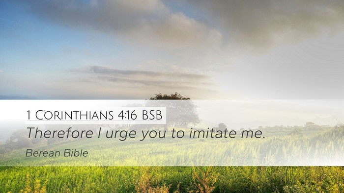 1 Corinthians 4:16 BSB Bible Verse Image