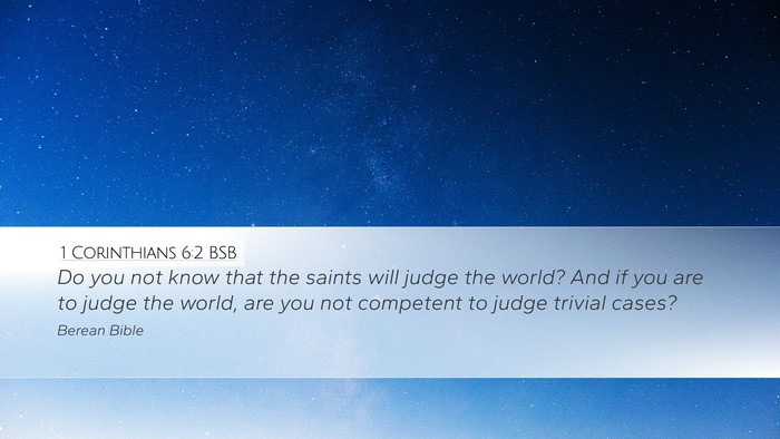 1 Corinthians 6:2 BSB Bible Verse Image