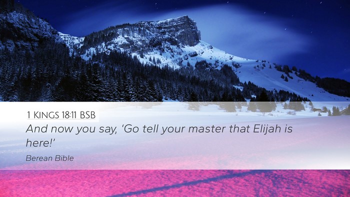 1 Kings 18:11 BSB Desktop Wallpaper - And now you say, ‘Go tell your master that - Desktop Bible Verse Wallpaper