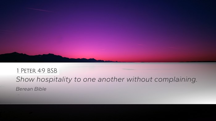 1 Peter 4:9 BSB Bible Verse Image