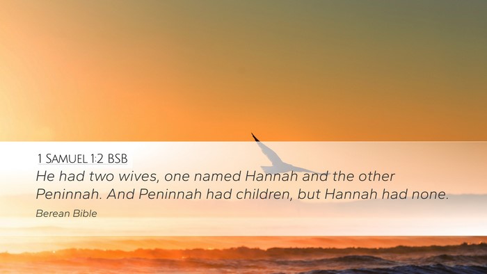 1 Samuel 1:2 BSB Desktop Wallpaper - He had two wives, one named Hannah and the other - Desktop Bible Verse Wallpaper