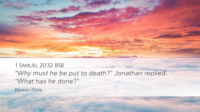 1 Samuel 20:32 BSB Bible Verse Image