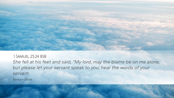 1 Samuel 25:24 BSB Bible Verse Image