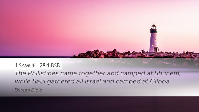 1 Samuel 28:4 BSB Bible Verse Image