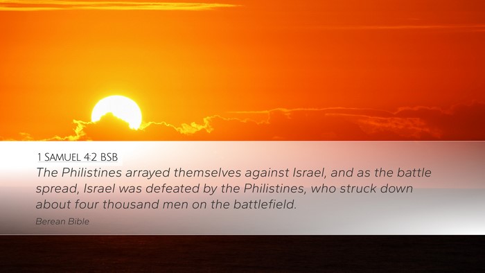 1 Samuel 4:2 BSB Desktop Wallpaper - The Philistines arrayed themselves against - Desktop Bible Verse Wallpaper