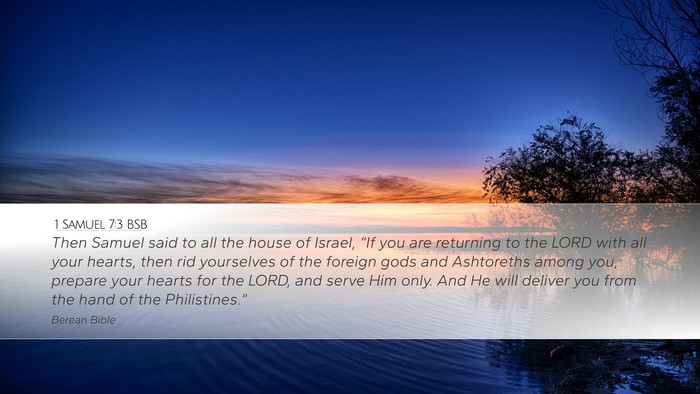 1 Samuel 7:3 BSB Desktop Wallpaper - Then Samuel said to all the house of Israel, - Desktop Bible Verse Wallpaper