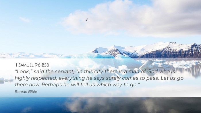 1 Samuel 9:6 BSB Desktop Wallpaper - “Look,” said the servant, “in this city - Desktop Bible Verse Wallpaper