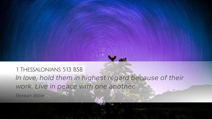 1 Thessalonians 5:13 BSB Bible Verse Image